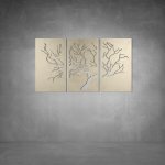 Three Tree Wall Art - 2900 X 1400 X 20 Indoor Matt Silver No