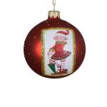 Glass Bauble 8CM Red - Elf With Umbrella