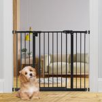 Keny 29"-42.5" Baby Gate For Stairs Auto Close Safety Dog Gate Pressure Mounted Easy Walk Through Pet Gate For Doorways Durable