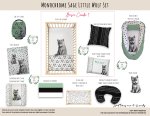 Cot Duvet Bedding Monochrome Sage Little Wolf Set Neutral