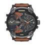 Diesel DZ7332 Mr. Daddy 2.0 Gunmetal Brown Leather Watch - 57MM