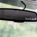 1PC Religious Mirror Decal Religious Car Accessory Faith-inspired Vinyl Sticker Car Decor Aesthetic Black Decal With Heart Desig