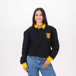 Kalahari Long Sleeve Rugby Jersey Plain Black - 4XL