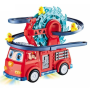 Fire Truck Toy Rail Car Duck With Swivel Slide Toy With Music And Lights