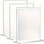 5PCS Clear Acrylic Sign Holders Double-sided Display Stands For Restaurant Menus Office Notices Home Store Flyers Classic Style Sturdy Octagonal Base