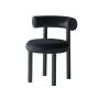 Modern Accent Dining Chair - Curved Back Minimalist Upholstered Seat