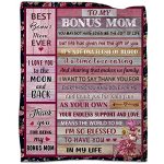 Bonus Mom Stepmom Gifts Blanket From Bonus Daughter Son To My Bonus Mom Blankets For Birthday Step Mom Gifts Soft Flannel Throw