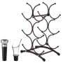 6 Bottles Metal Wine Rack Holder Display Shelf With Stopper & Pourer