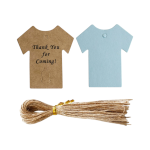 50PCS T-Shirt Shape Design Slogan Graphic Gift Wrap Tags - Brown blue