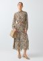 Animal Print Turtleneck Tiered Maxi Dress