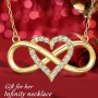 Creative Trendy Elegant Infinity Heart Pendant Necklace Decorative Accessories Holiday Birthday Gift For Girls