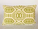 Lime Green Oblong Tribal Embroidered Cushion With Inner – 50X50CM