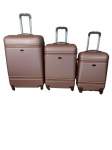Smte 3 Piece Hard Outer Shell Luggage Set Pink With Keychain