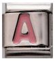 Italian Charm Pendant Letter A -pink Stainless Steel -9MM