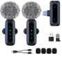 Dual Wireless Lavalier Microphone For Ios & Android For Vlog & Record