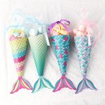 12PCS Mermaid Paper Candy Gift Box Invitation Card Gifts Bags Birthday Treat Mermaid Party Favors Decoration Supplies 3 Each Of 