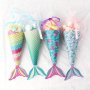 12pcs Mermaid Paper Candy Gift Box Invitation Card Gifts Bags Birthday Treat Mermaid Party Favors Decoration Supplies 3 Each Of 4 Patterns