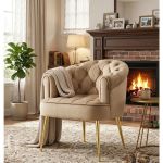 Luxury Tufted Velvet Barrel Dining Chair - Grey