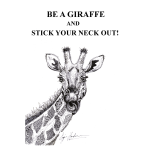 Giraffe Port. Text Art Print - A3