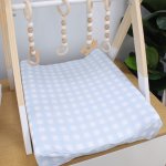 Changing Mat Cover Light Baby Blue Check