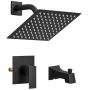 Homevacious Matte Black Shower Faucet Set 8 Inch Square Rainfall Shower Head With Tub Spout Bathtub Shower System Wall Mounted Stainless Steel Shower
