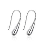 925 Sterling Silver Simple Water Drop Earrings For Women Teardrop Dangle Earrings Lighweight Jewelry