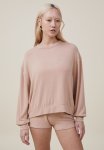 Cotton On Super Soft Long Sleeve Crew - Weak Soft Coffee