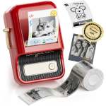 NB607 - - B21_PRO - 300DPI - Portable Thermal Label Bluetooth Printer Incl Free Label Roll 50X30MM Red