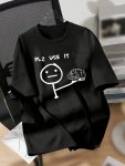 Graphic Print Drop Shoulder T-Shirt Short Sleeve Crew Neck Casual Top For Spring & Summer Women's Clothing