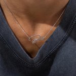 Elegant Personalized Handwritten Name Pendant Necklace Custom Signature Style Stainless Steel Chain No Plating Sexy Jewelry For