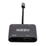 Gizzu 4-IN-1 Type-c To HDMI VGA USB3.0 Hub