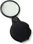 4PIECES Portable Magnifier Reading Magnifiers Folding Loupe Suede Case