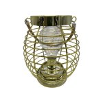 Golden Lantern With Rope Handle: Warm White LED Light