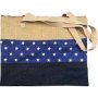 4 Stationery Hessian And Denim Shoulder Bag Blue With Stars