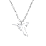 C1123-C32219- 925 Sterling Silver Hummingbird Necklace