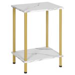Hoobro End Table Small Side Table Nightstand With 2-LAYER Storage Shelves Sofa Table For Small Spaces Living Room Bedroom Stable