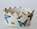 Scalloped Oval Planter Butterfly Design – 7.5X15.5X11CM