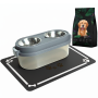 Pet Feeding Set - Dog Bowl & Pet Food Storage Container With Non-slip Mat