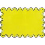 Whaline Yellow Blue Linen Placemats Embroidered Scalloped Kitchen Place Mats For Summer Birthday Party Home Dining Table Decor S