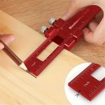 Upgrade Your Woodworking With This Precision Pocket Ruler: Aluminum Slide Ruler With Inch And Metric Measurements T-type Scribin