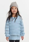 Crochet-look Jumper - Light Blue