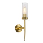 Flambouw Fluted Glass Wall Light Gold