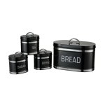 Minhaj Homeware Bread Bin And Canister 4-PIECE Set