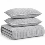 Tribeca Living Luxury Velvet Quilt Queen Size Set - 260GSM Ultra-soft Oversized Velvet Bedspread Comforter Set With 2 Shams In F