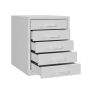 Steel Desk Organizer 5 Drawer Desktop Storage Cabinet - White