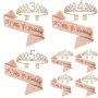 2PCS/SET Rose Golden Birthday Supplies Sash Crown & Fabulous Sash Birthday Party Favor Supplies Photo Props Graduation Supplies Graduation Gifts Creative Small Gifts Holiday