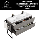 Urban 1200 Concrete Floor Standing Vanity White Basin - 1200M