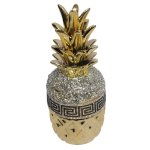 Decorative Pineapple Gold Silver & Black 14X33CM