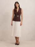 Bianca Woven Mix Knit Dress - 18 Chocolate Mono