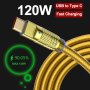 120W Zinc Alloy USB To Type C Cable Fast Charging Data Cable For Samsung Galaxy S10 S9 S8 Plus Note 9 8 A11 A20